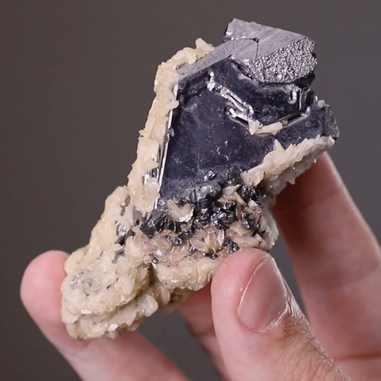 Pyrargyrite on Galena with Calcite - image 2