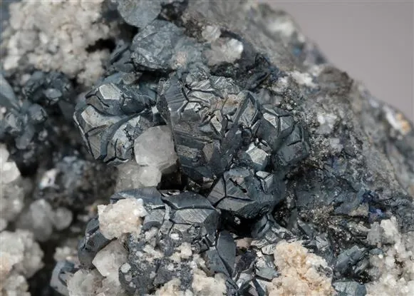 Pyrargyrite with Acanthite and Calcite - image 1