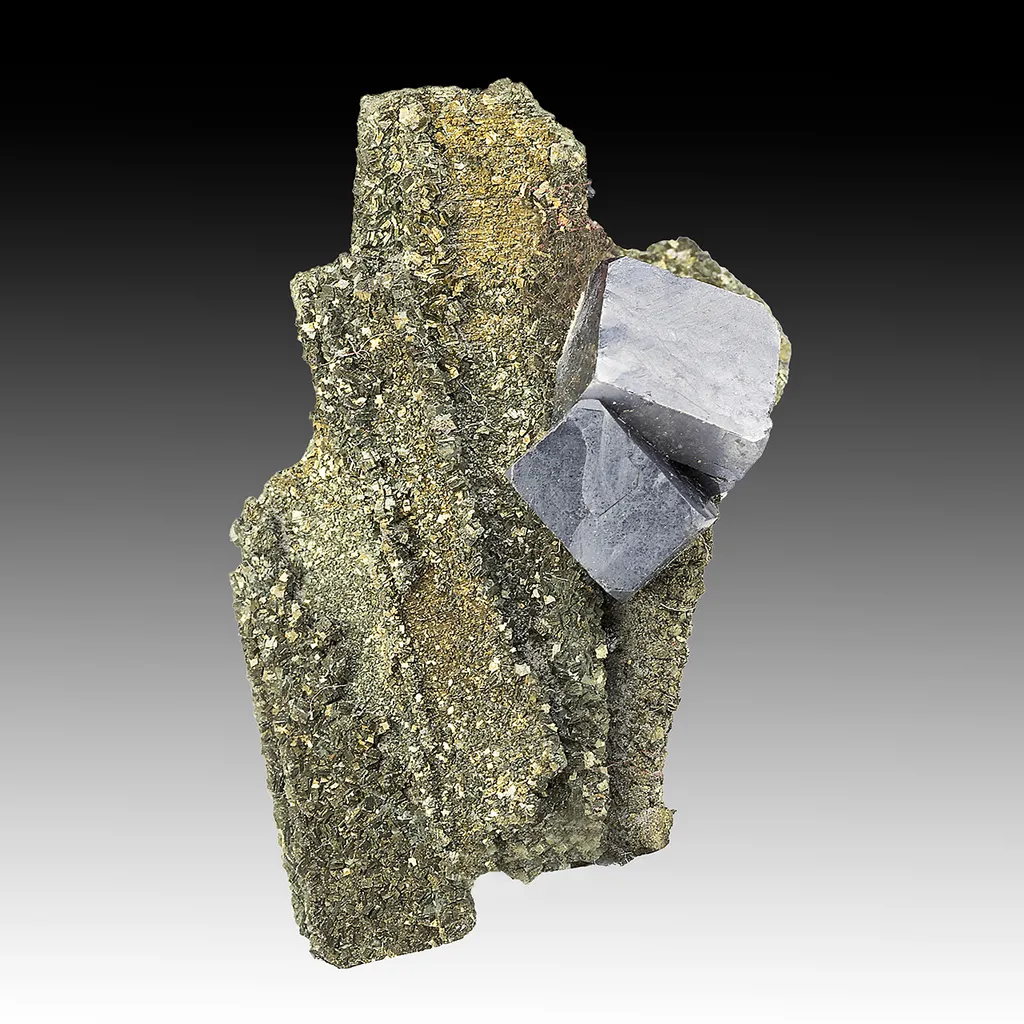 Pyrite after Anhydrite with Galena image