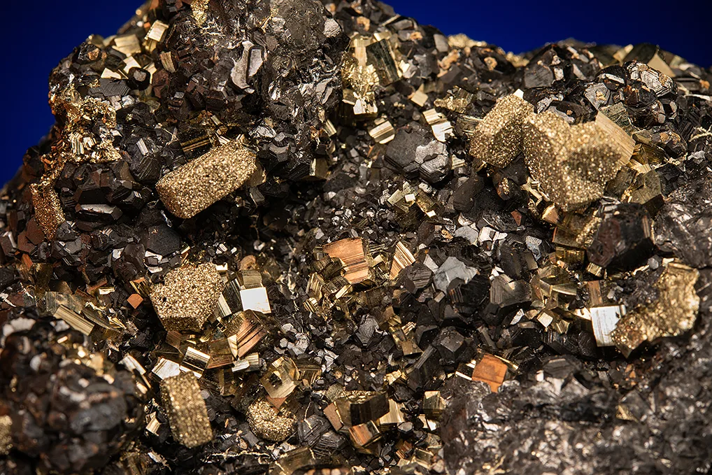 Pyrite after Pyrrhotite on Sphalerite - image 2