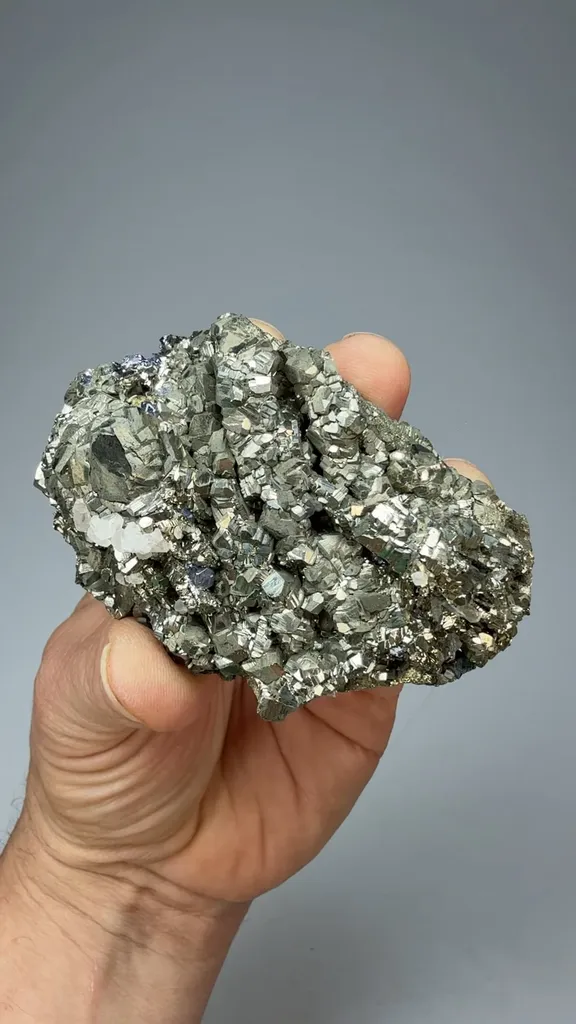 Pyrite after Pyrrhotite with Calcite - image 2