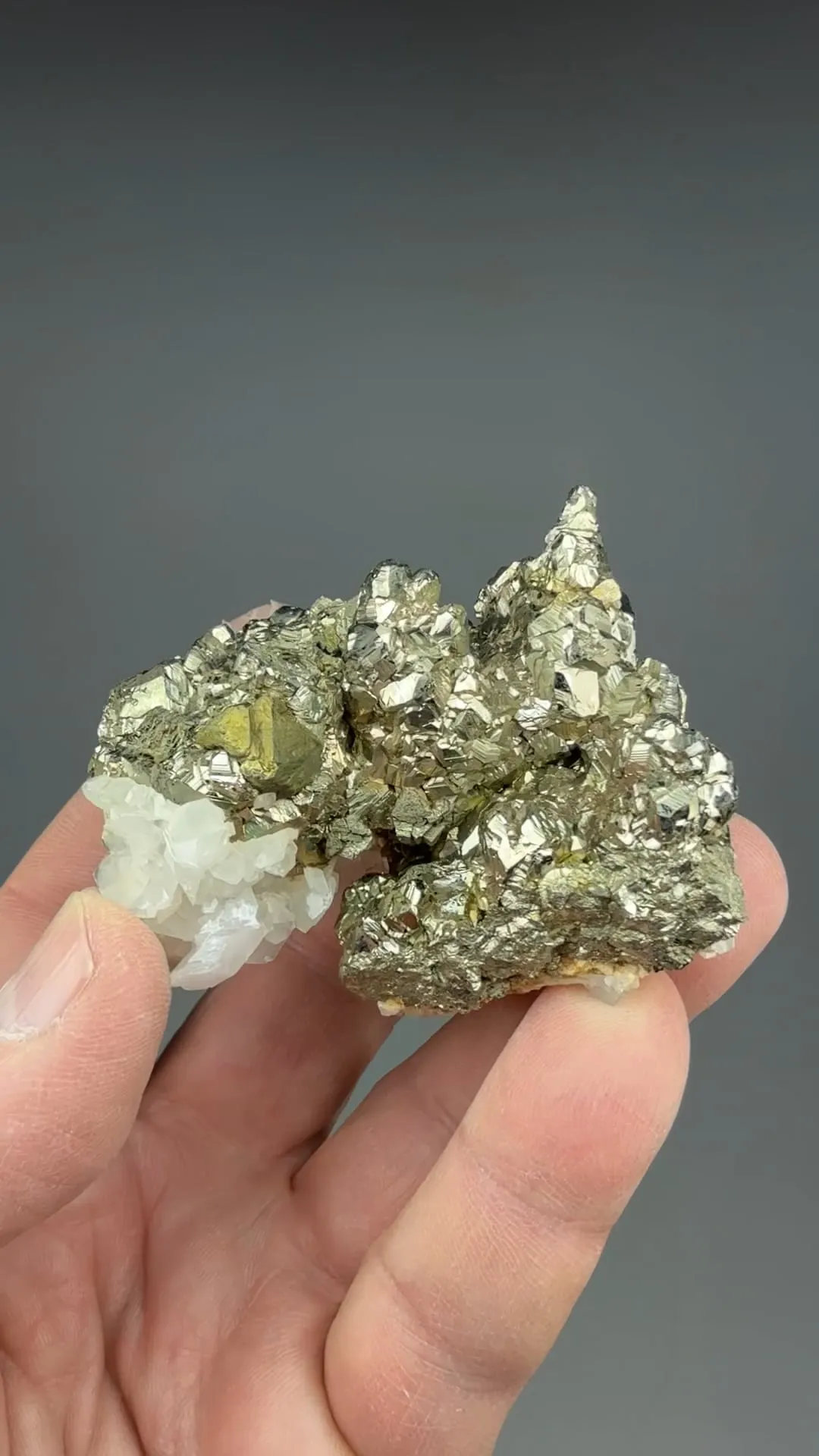 Pyrite after Pyrrhotite with Calcite - image 2