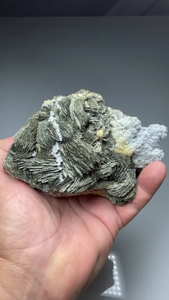 Pyrite after Pyrrhotite with Calcite, Rhodochrosite - image 2