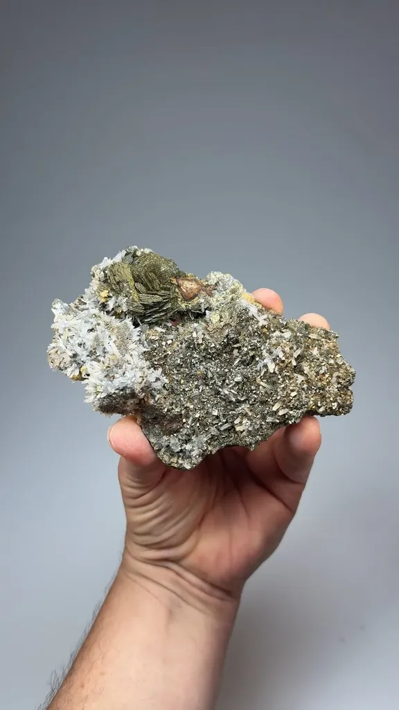 Pyrite after Pyrrhotite with Quartz image