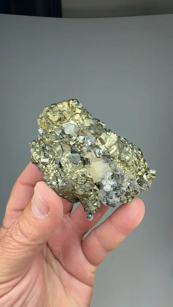 Pyrite after Pyrrhotite with Quartz, Calcite, Arsenopyrite - image 2