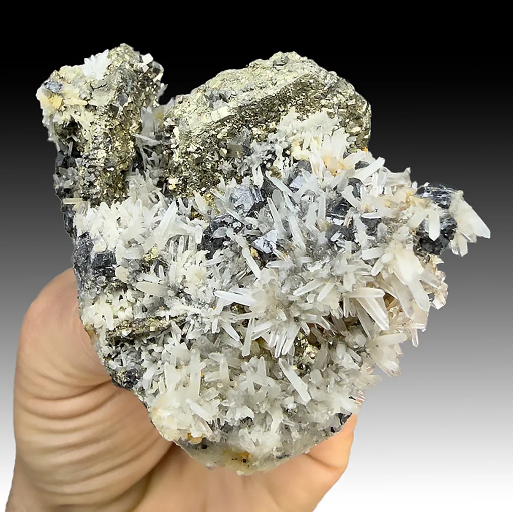 Pyrite after Pyrrhotite with Quartz, Sphalerite - image 1