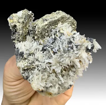Pyrite after Pyrrhotite with Quartz, Sphalerite