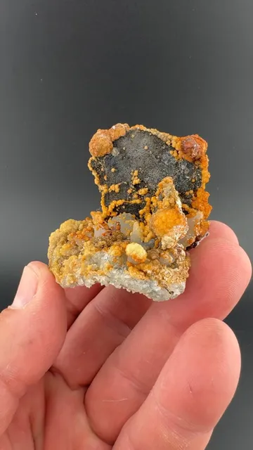 Pyrite after Pyrrhotite with Siderite, Quartz