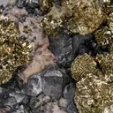 Pyrite and Galena on Fluorite - image 1