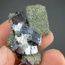 Pyrite casts after Anhydrite with Galena - image 2