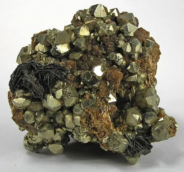 Pyrite, Hematite, Grossular image