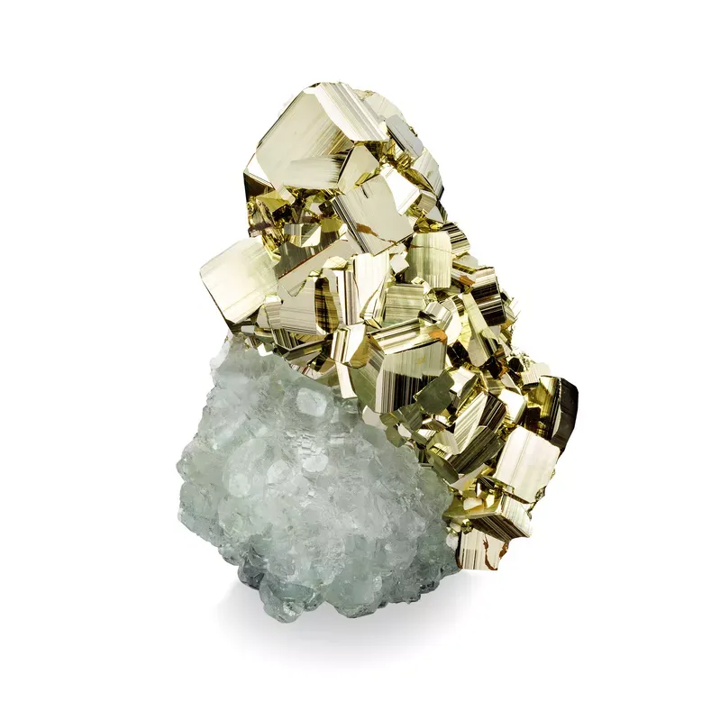 Pyrite on Fluorite - image 1