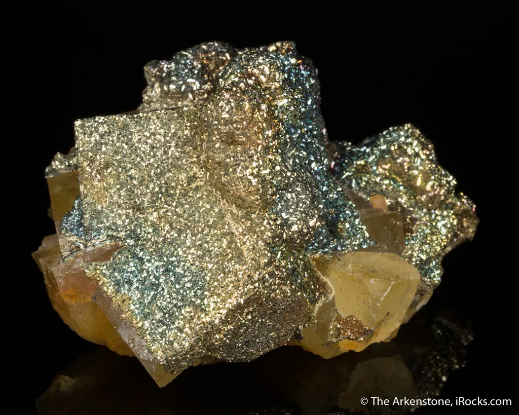 Pyrite on Fluorite image