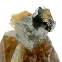 Pyrite on Grossular Garnet on Diopside - image 2