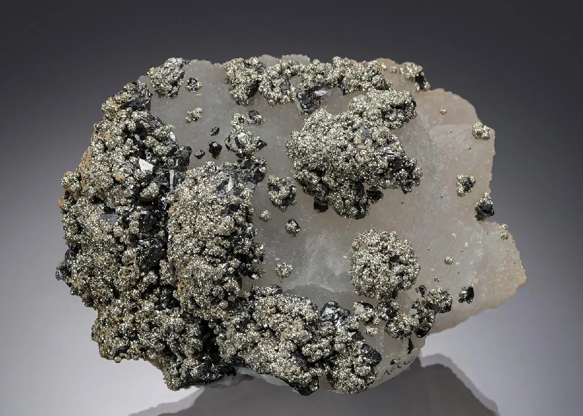 Pyrite on Sphalerite on Quartz - image 1