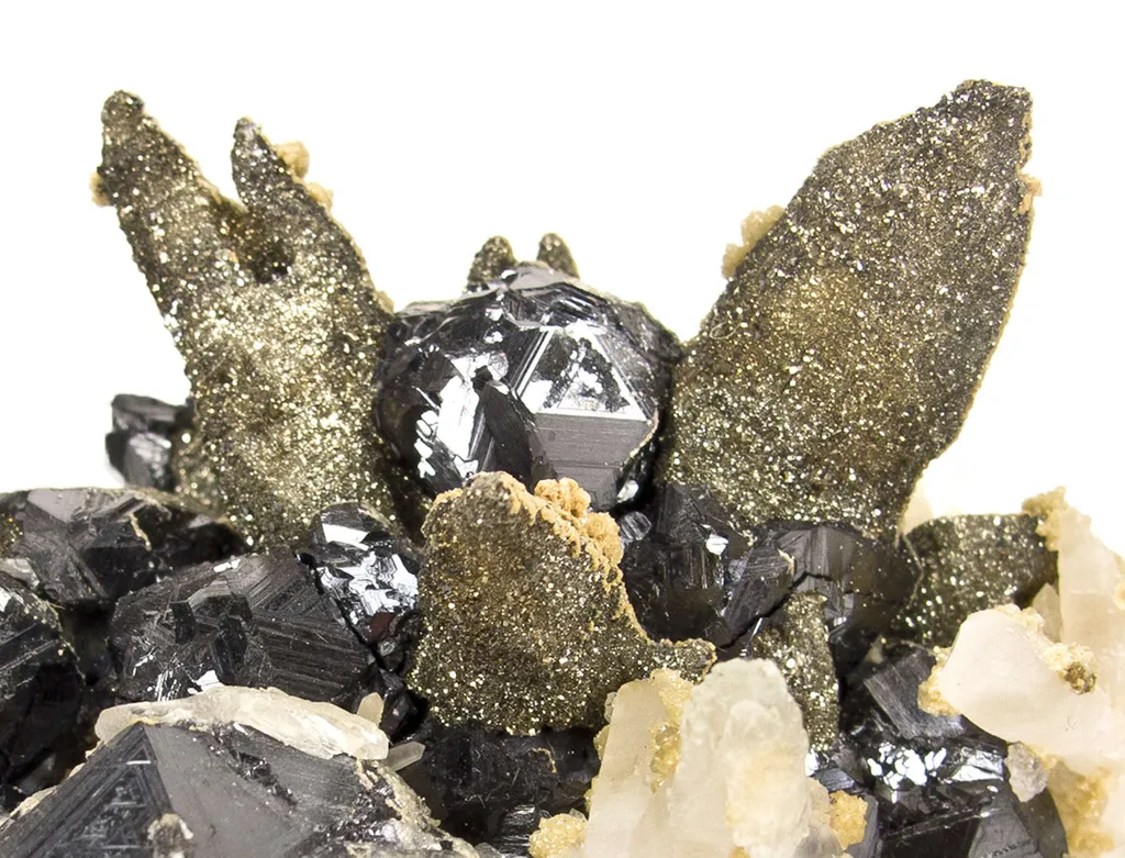 Pyrite Ps. After Pyrrhotite With Sphalerite & Quartz - image 2