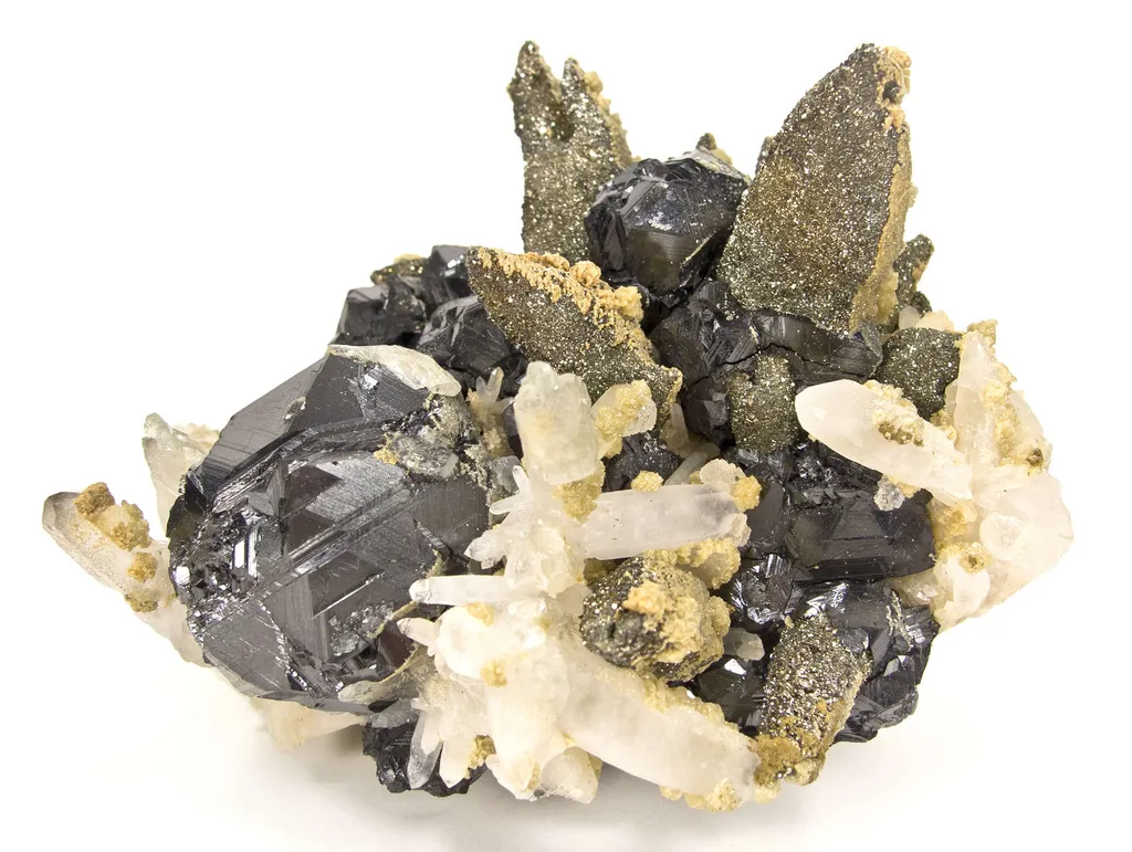Pyrite Ps. After Pyrrhotite With Sphalerite & Quartz - image 3