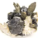 Pyrite Ps. After Pyrrhotite With Sphalerite & Quartz - image 1