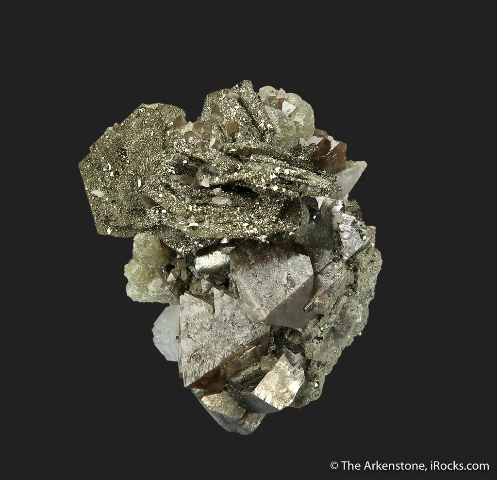 Pyrite ps. Pyrrhotite on Scheelite (fl) image