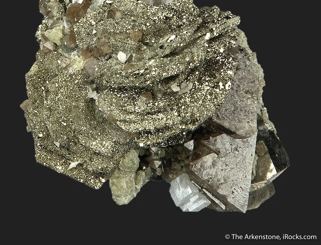 Pyrite ps. Pyrrhotite on Scheelite (fl) - image 2
