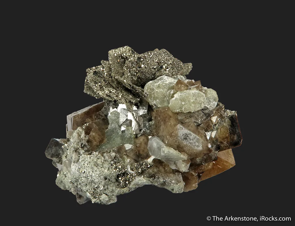 Pyrite ps. Pyrrhotite on Scheelite (fl) - image 5