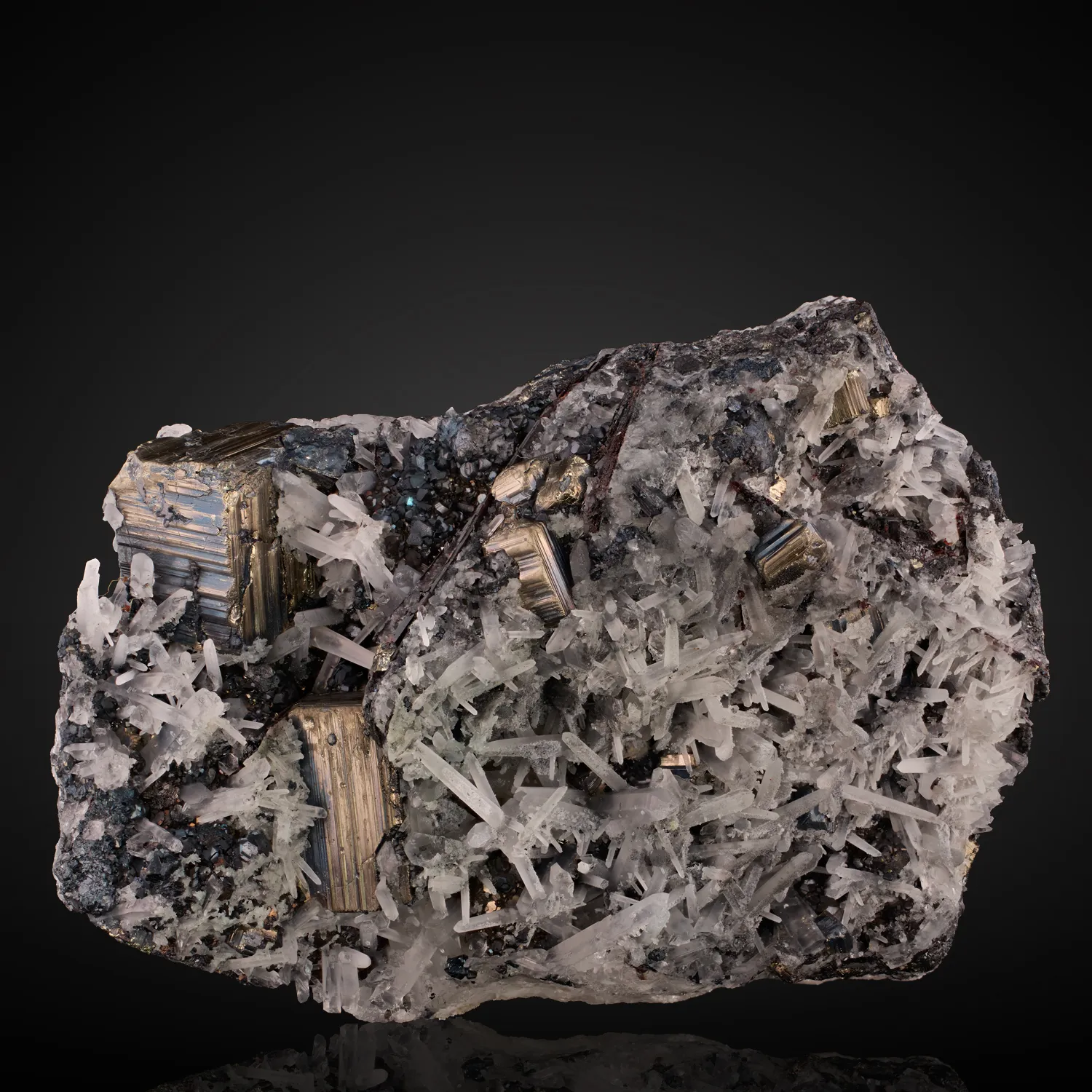 Pyrite, Quartz, Hubnerite - image 1