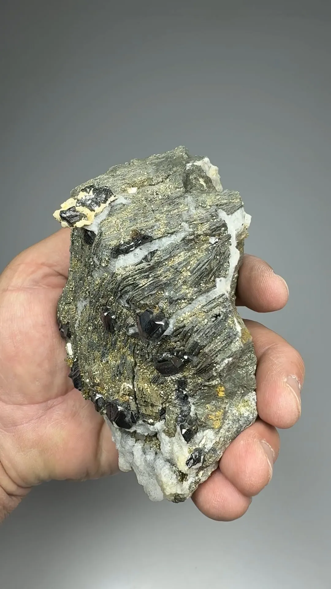 Pyrite replacing Pyrrhotite with Sphalerite, Calcite - image 2