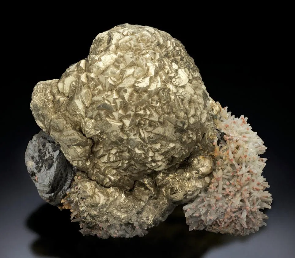 Pyrite, Sphalerite, Quartz, Cinnabar image