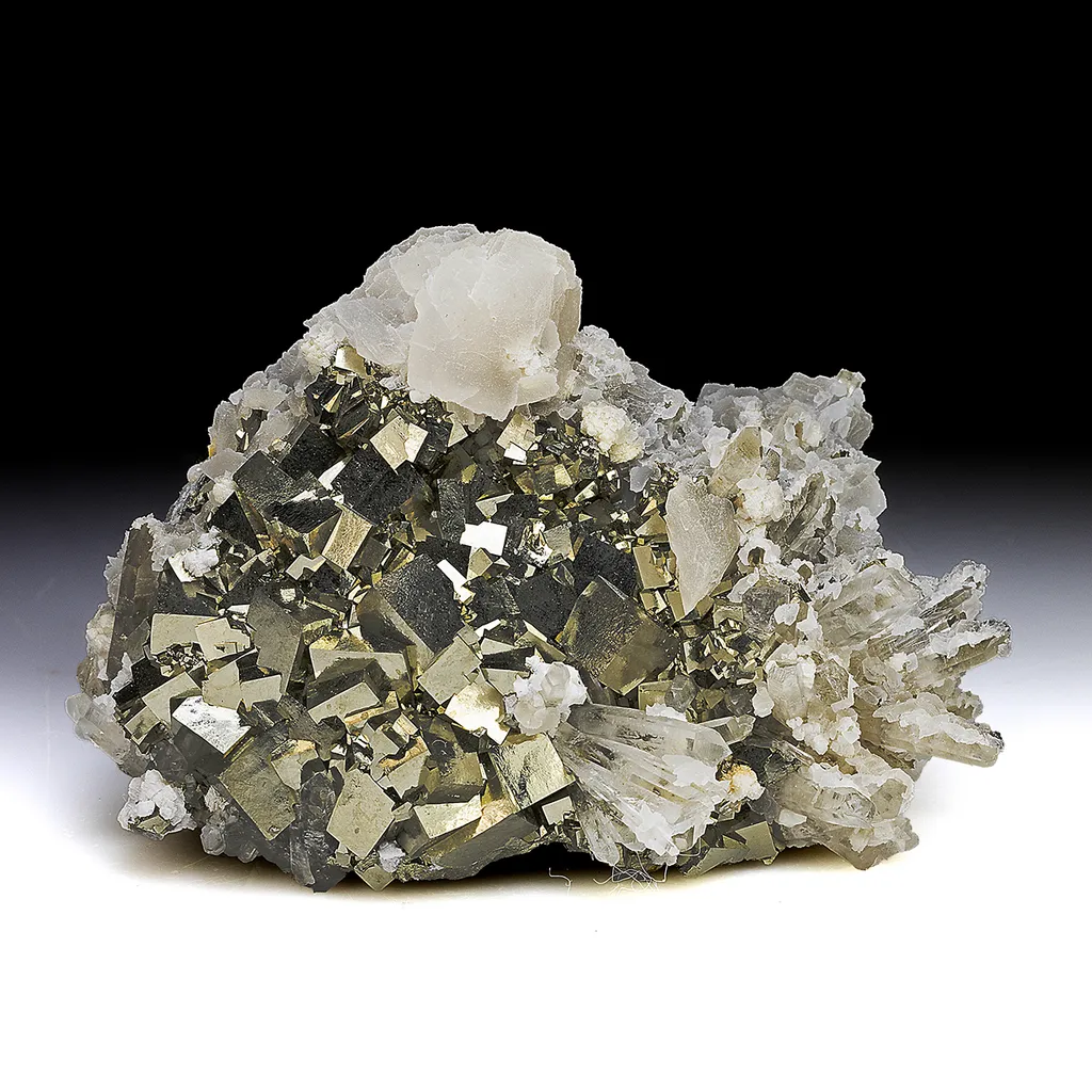 Pyrite with Calcite, Quartz image