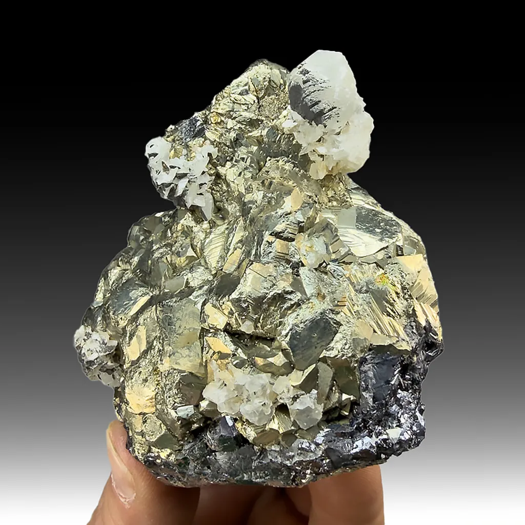 Pyrite with Calcite, Sphalerite image