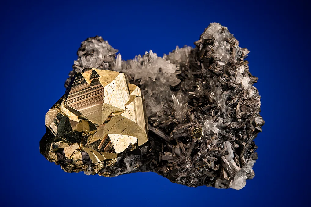 Pyrite with Enargite on Quartz image