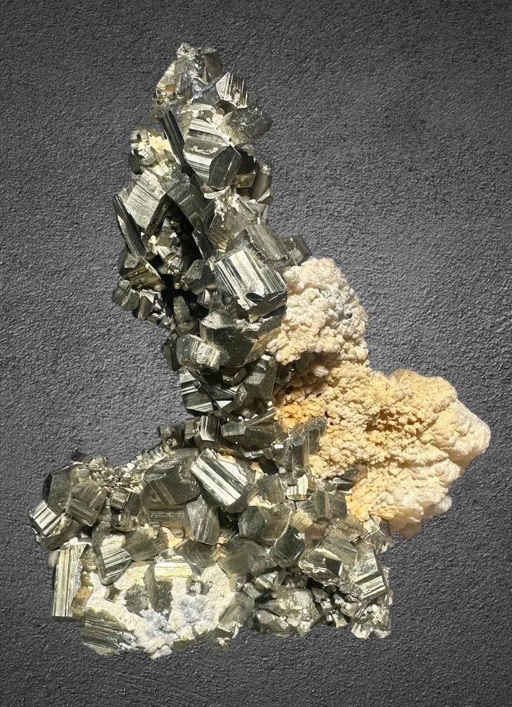 Pyrite with Manganocalcite from Bulgaria, Smolyan Province, Madan ore field, Septemvri Mine - image 6
