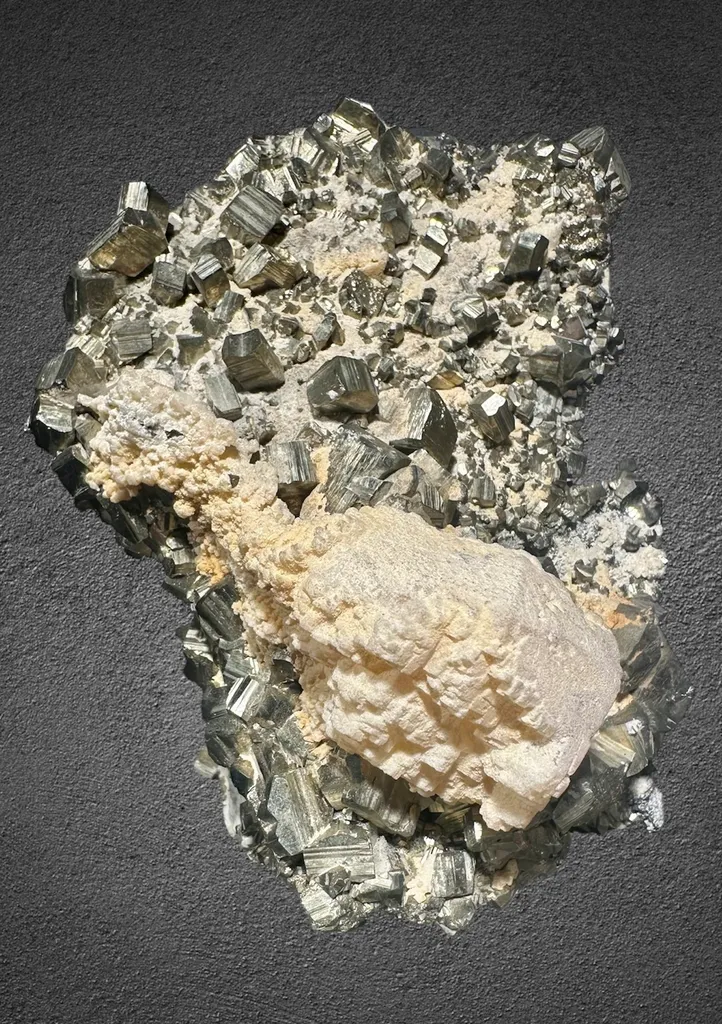 Pyrite with Manganocalcite from Bulgaria, Smolyan Province, Madan ore field, Septemvri Mine - image 5