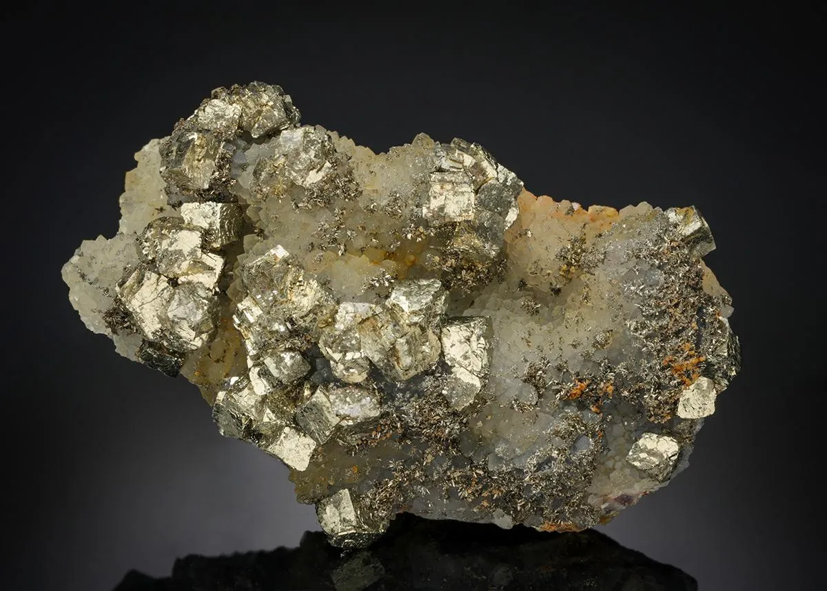 Pyrite with Marcasite on Quartz - image 1
