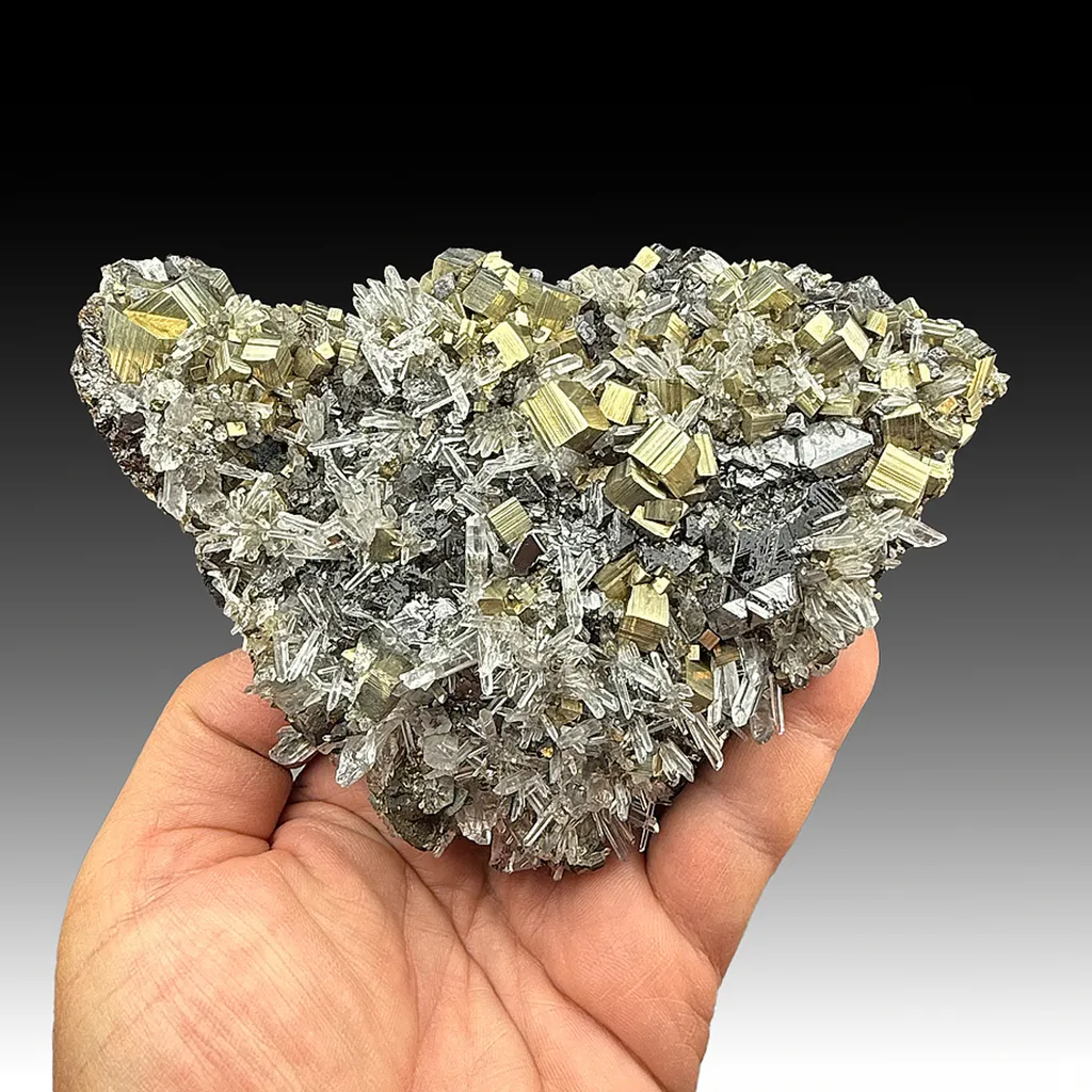 Pyrite with Quartz, Sphalerite, Chalcopyrite image