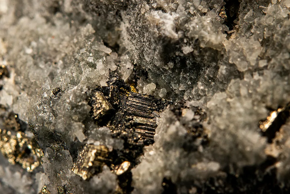 Pyrite with Sphalerite, Gold and Hessite - image 3