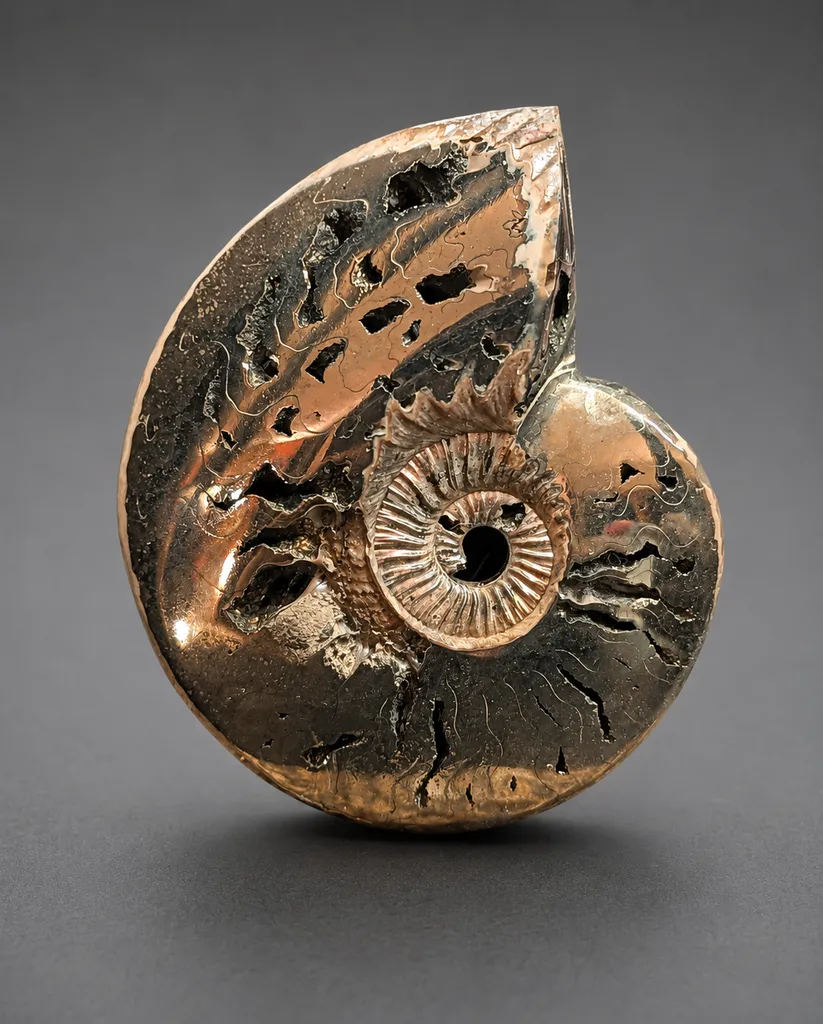 Pyritized Ammonite from Russia, Volga River image