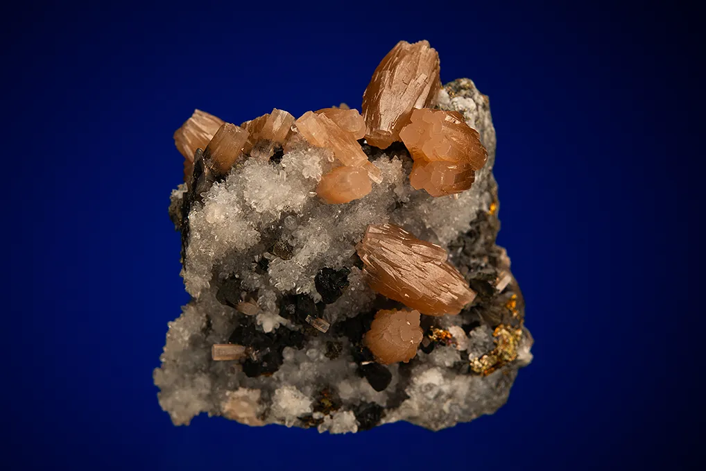 Pyromorphite with Chalcopyrite on Quartz image