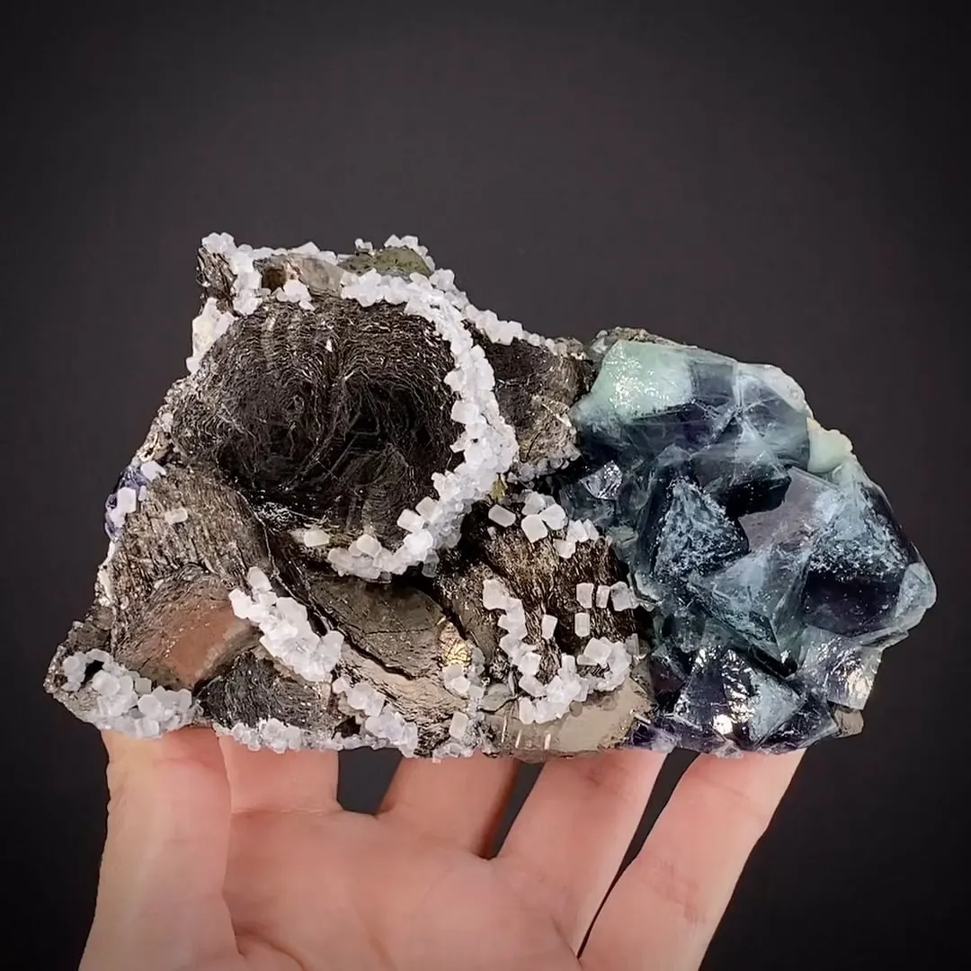 Pyrrhotite and Fluorite with Calcite (Illustrated) - image 1