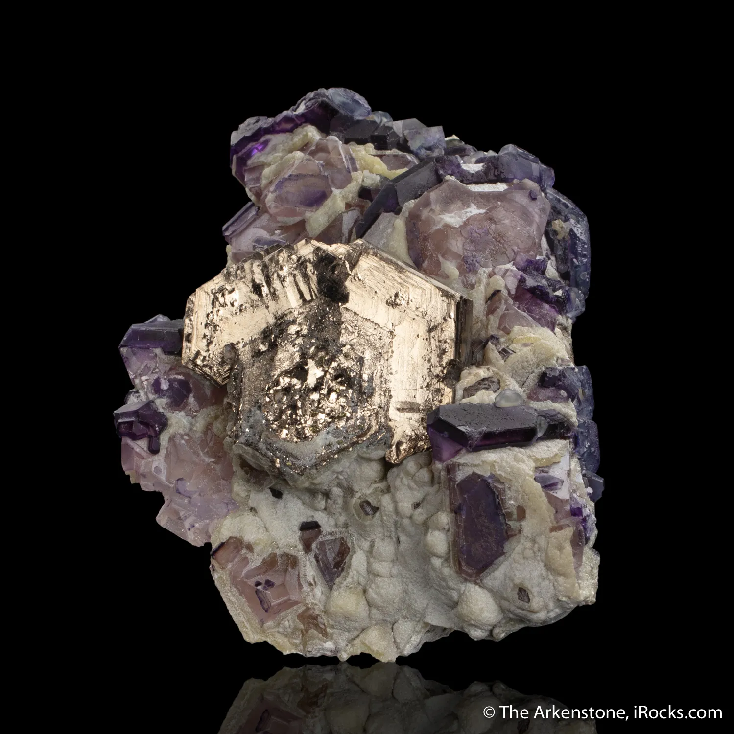 Pyrrhotite on Fluorite with Calcite - image 4