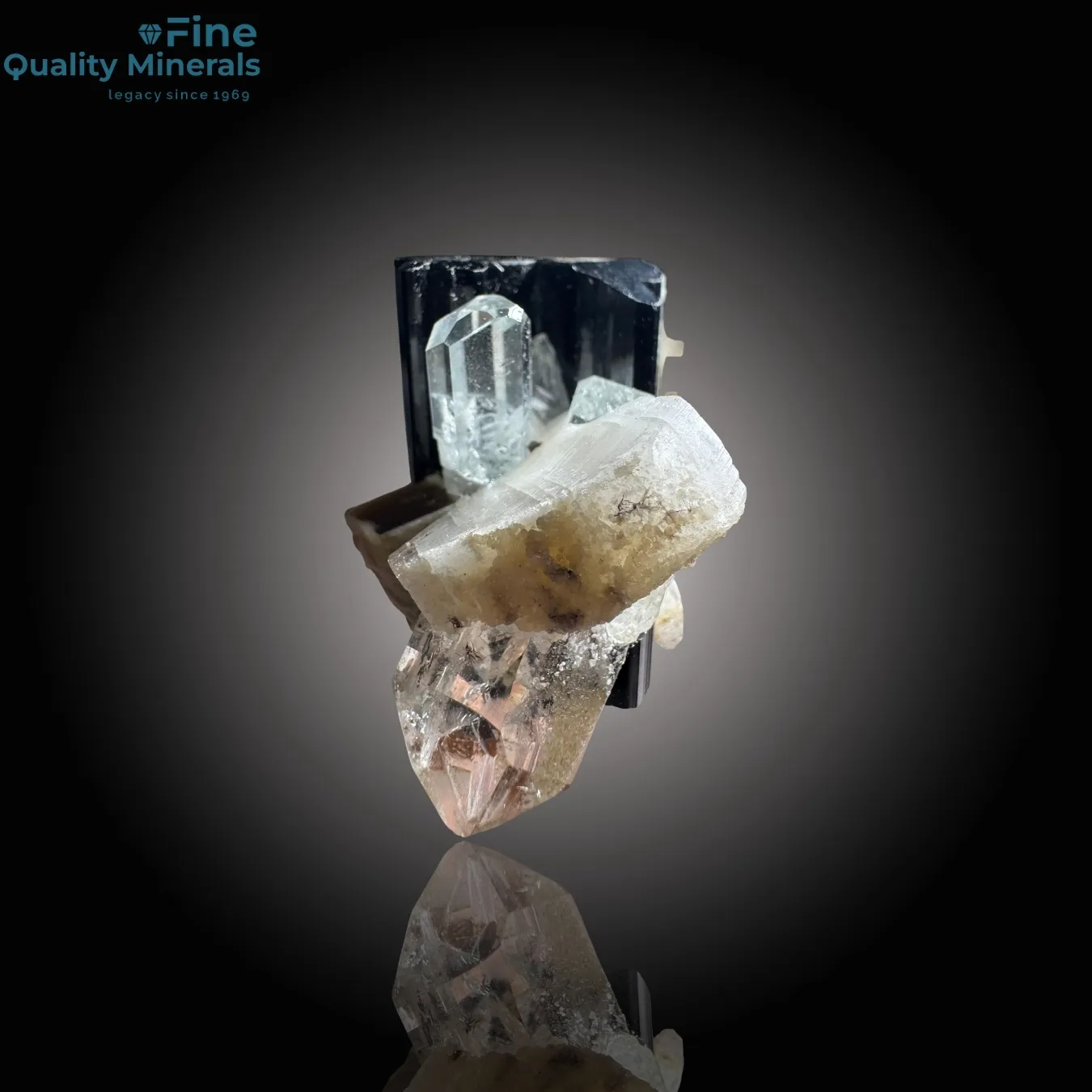 Quality Aquamarine with Schorl and Quartz - image 1