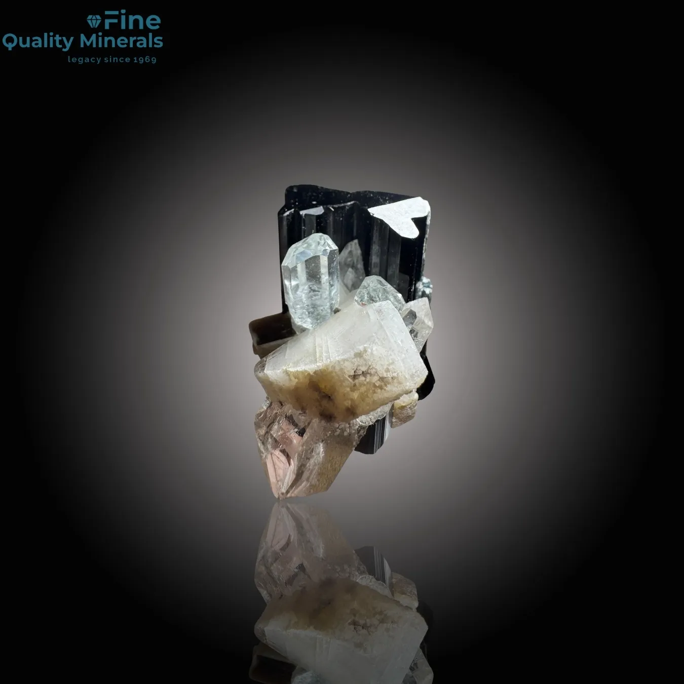 Quality Aquamarine with Schorl and Quartz - image 3