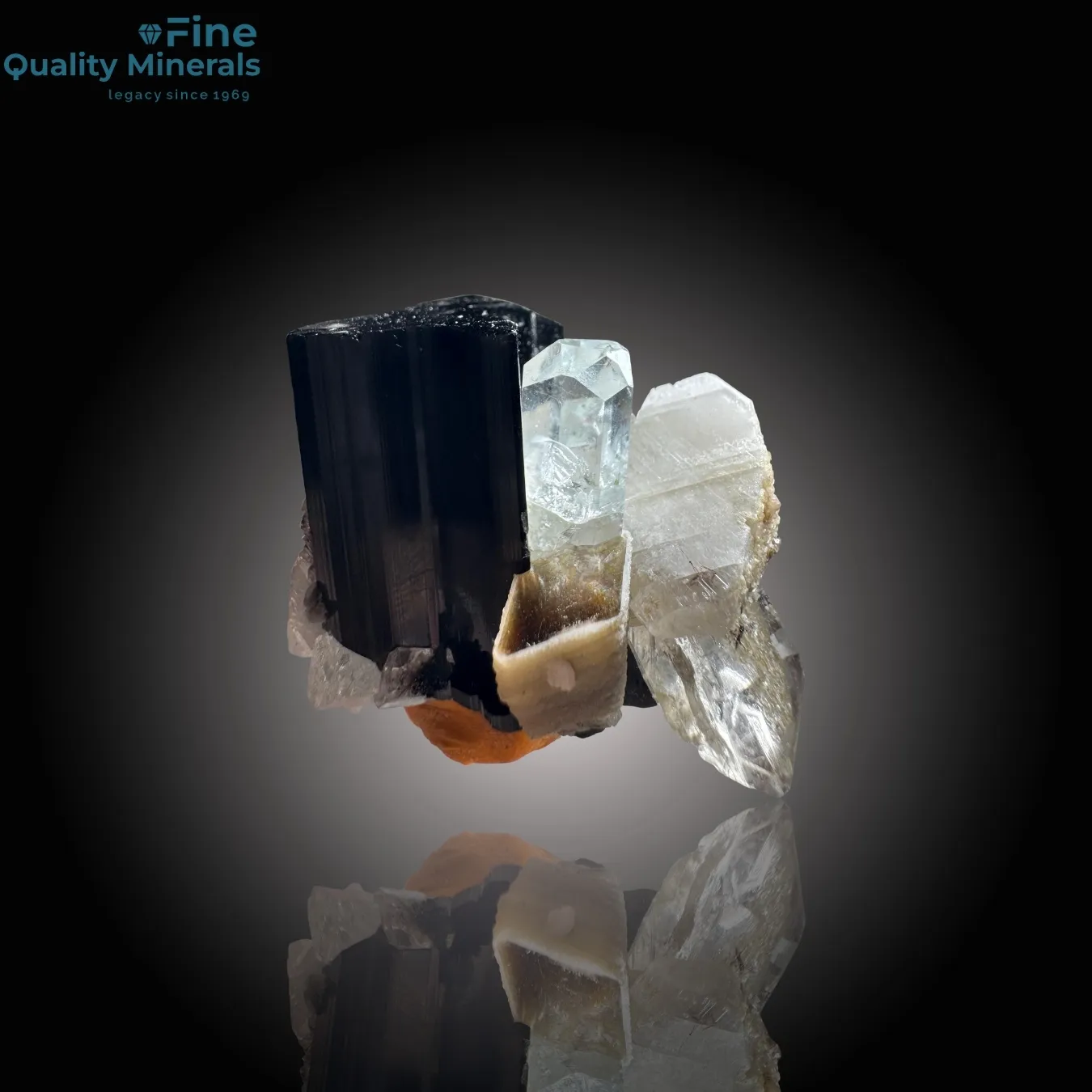 Quality Aquamarine with Schorl and Quartz - image 2