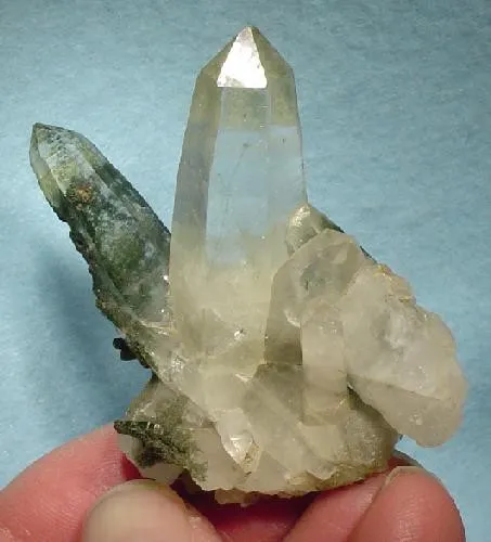 Quartz, Actinolite (Var: Byssolite) image