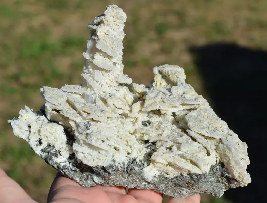 Quartz after Barite and Quartz pyrite - 900 grams - Cavnic Mine, Cavnic, Maramureș, Romania image
