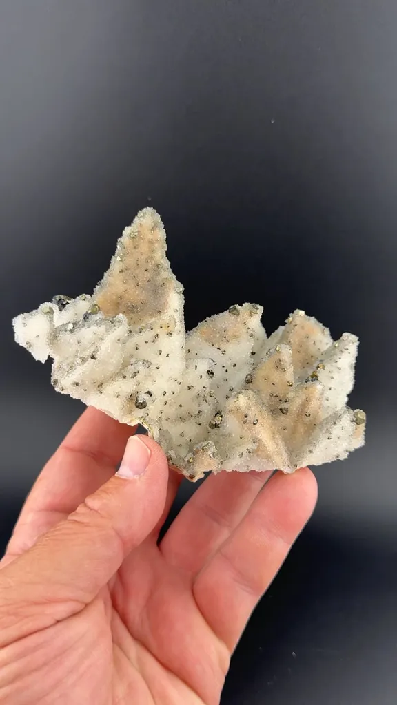 Quartz after Calcite with Pyrite image