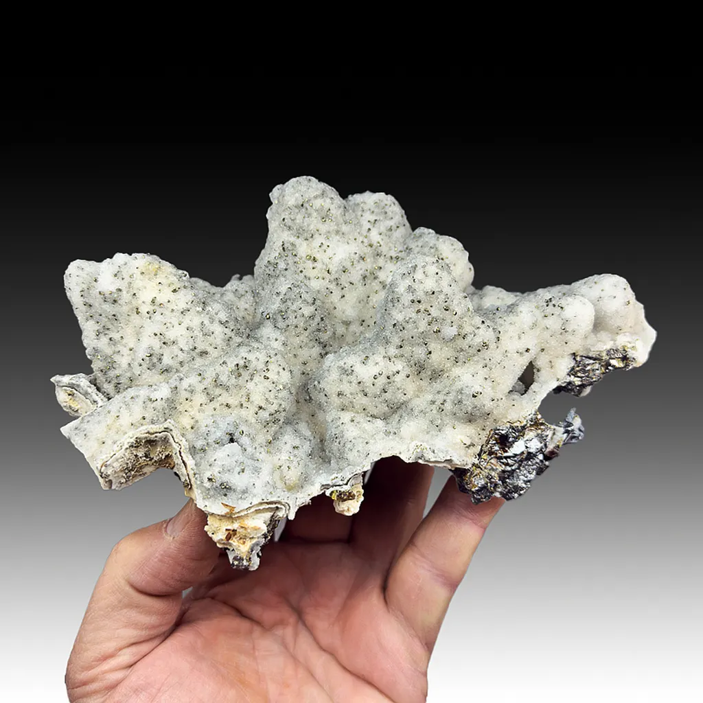 Quartz after Calcite with Pyrite, Sphalerite image