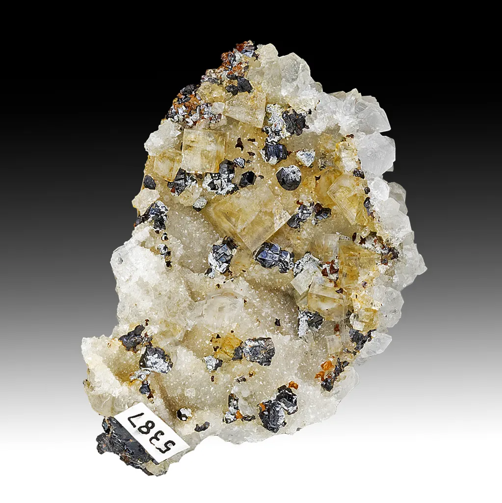 Quartz after Fluorite with Sphalerite, Ankerite image