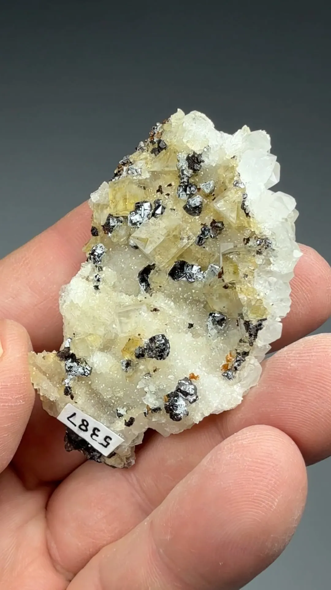 Quartz after Fluorite with Sphalerite, Ankerite - image 2