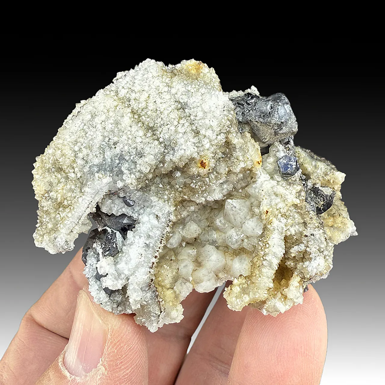 Quartz after Fluorite with Sphalerite, Pyrite, Ankerite - image 1
